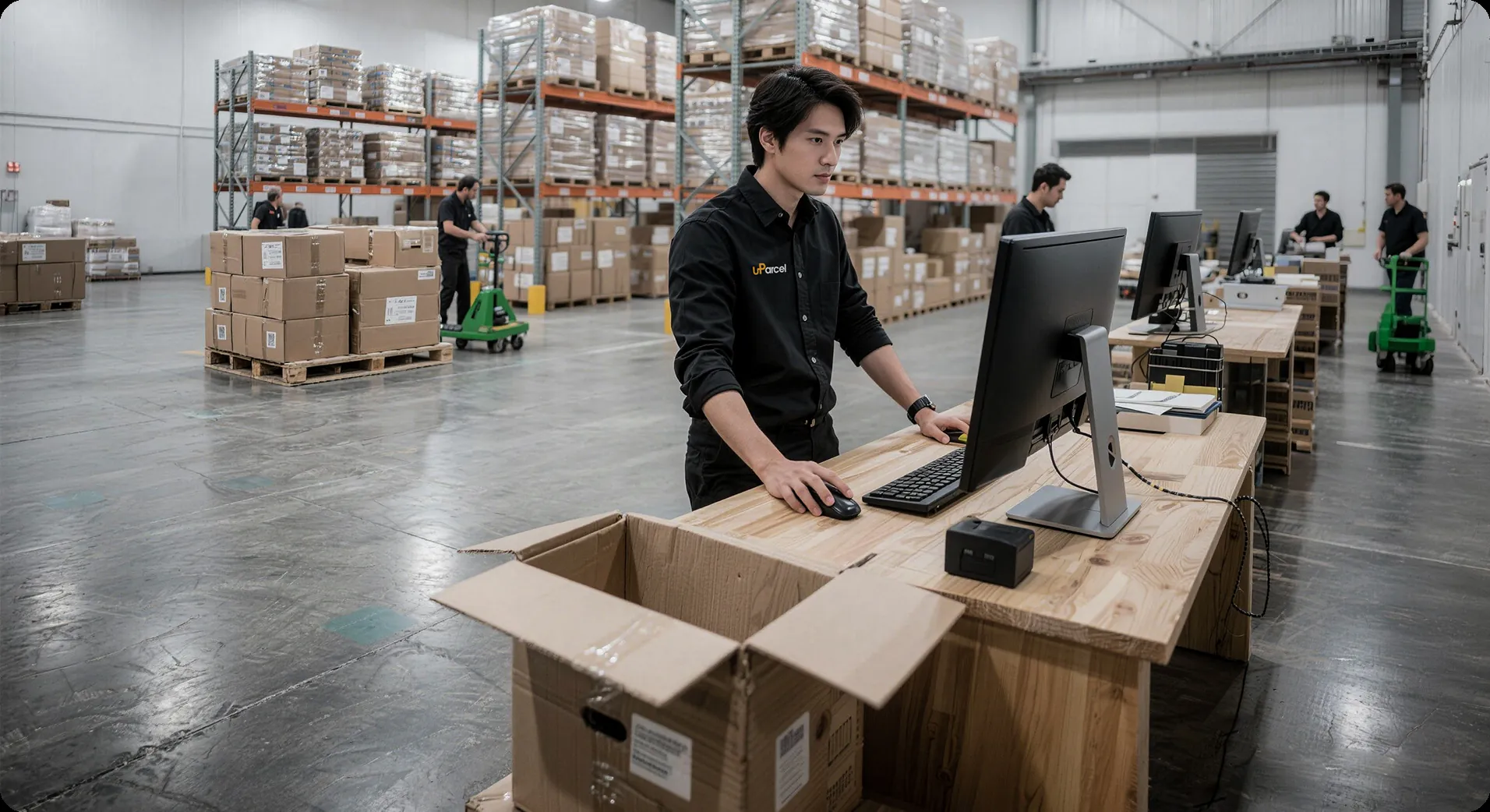 uParcel team packing orders in the Selangor warehouse