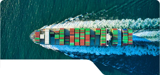 Container ship at sea