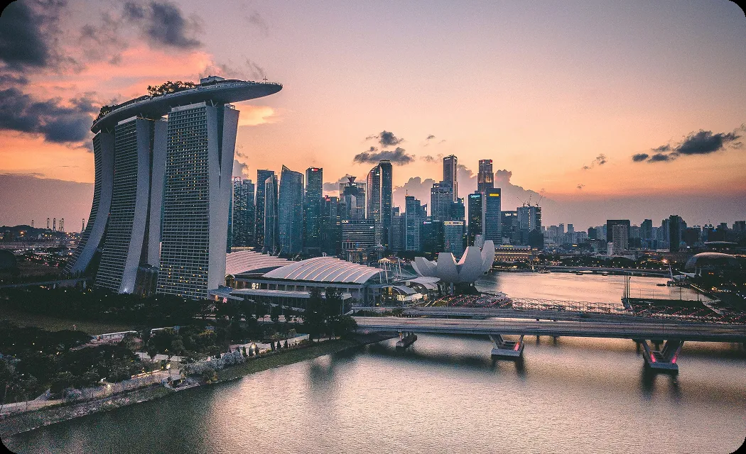 Singapore skyline at Marina Bay